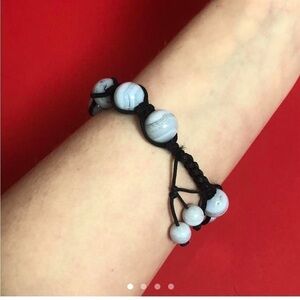 Crystal ball braided bracelet 🤍🖤​​​​​​​​​​​​​​​​​​​​​​​